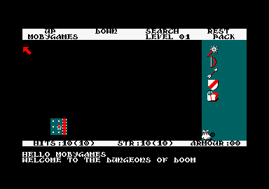 Rogue (Amstrad CPC) screenshot: Starting location
