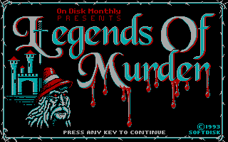 Legends of Murder: Volume 1 - Stonedale Castle (DOS) screenshot: Title Screen