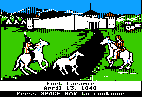 The Oregon Trail (Apple II) screenshot: Fore Laramie.