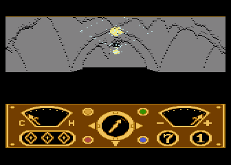 The Eidolon (Atari 8-bit) screenshot: Collect the fireballs scattered throughout the caves