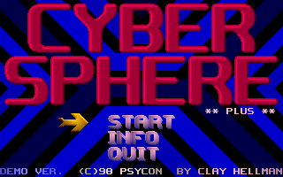 Cybersphere Plus (DOS) screenshot: Main menu screen.