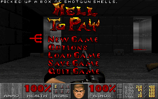 Hell to Pay (DOS) screenshot: Main menu.