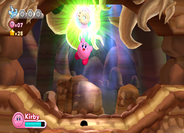 Kirby's Return to Dream Land (Wii) screenshot: Got an Energy Sphere, woo-hoo!