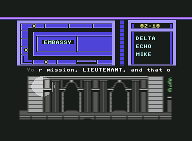 Hostage: Rescue Mission (Commodore 64) screenshot: Your mission