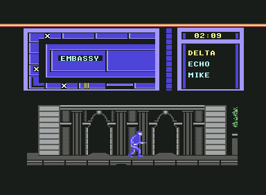 Hostage: Rescue Mission (Commodore 64) screenshot: Delta is starting to set in position