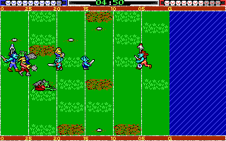 Grave Yardage (DOS) screenshot: Gameplay screen (EGA)