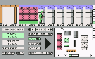 Combat Course (Commodore 64) screenshot: Editor