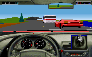 Road & Car: Test Drive III - The Passion: Add-On Disk #1 (DOS) screenshot: Driving the NSX Acura.