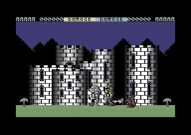 Ramparts (Commodore 64) screenshot: Starting level 1, two player.