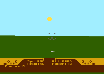 Spitfire Ace (Atari 8-bit) screenshot: Cockpit view
