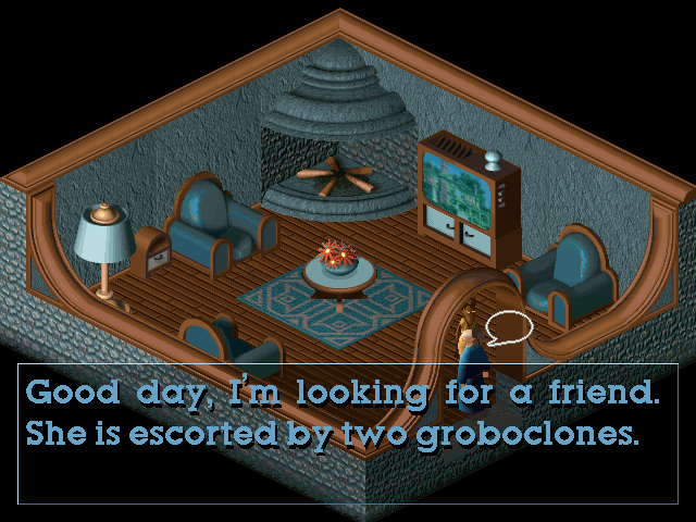 Relentless: Twinsen's Adventure (DOS) screenshot: Talk to other people to get information.