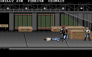 Double Dragon 3: The Rosetta Stone (DOS) screenshot: Facing the first boss.