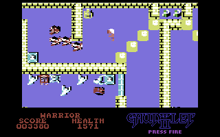 Gauntlet II (Commodore 64) screenshot: A game in progress