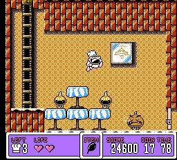 Panic Restaurant (NES) screenshot: Big and small onions in your way