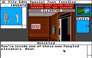 Déjà Vu II: Lost in Las Vegas (Apple IIgs) screenshot: Elevator.