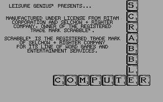 The Computer Edition of Scrabble Brand Crossword Game (DOS) screenshot: Title screen 2 (CGA)