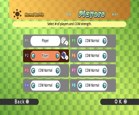 Bomberman Blast (Wii) screenshot: Player menu.