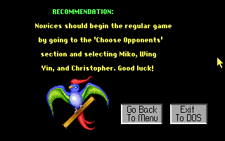 Hong Kong Mahjong Pro (DOS) screenshot: Recommendation