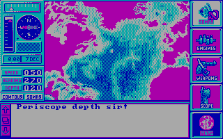The Hunt for Red October (DOS) screenshot: World map (CGA)