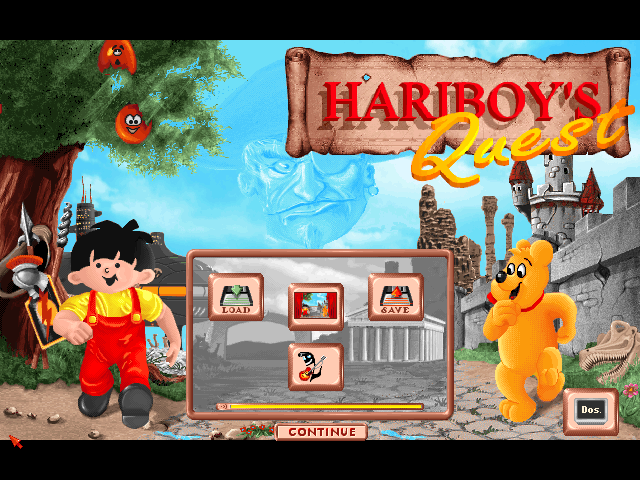 Hariboy's Quest (DOS) screenshot: Main menu