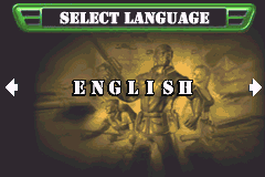 Army Men: Advance (Game Boy Advance) screenshot: Select your language