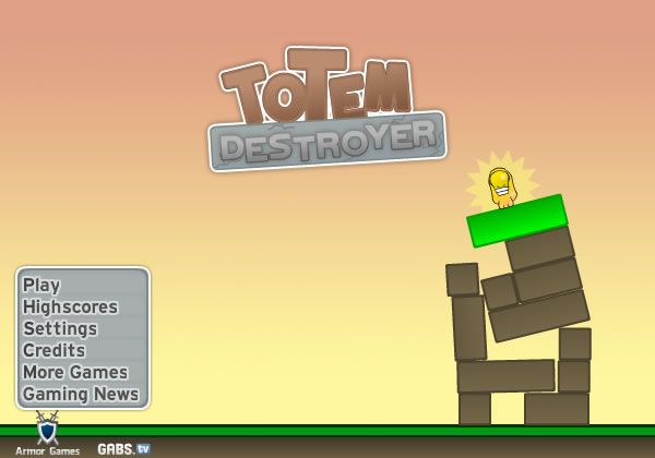 Totem Destroyer (Browser) screenshot: Main menu