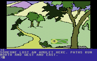 Death in the Caribbean (Commodore 64) screenshot: The amulet! Charlie! The amuleeeeet!