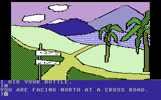 Death in the Caribbean (Commodore 64) screenshot: Cross road.