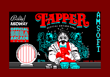 Tapper (Amstrad CPC) screenshot: Title screen