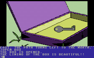 Death in the Caribbean (Commodore 64) screenshot: Opened the box.
