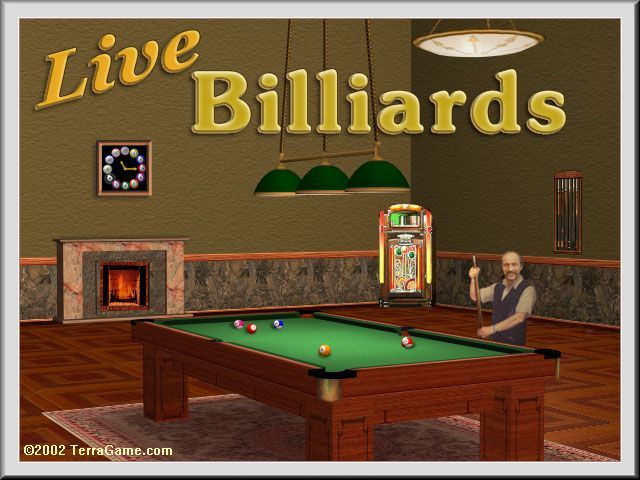 Live Billiards (Windows) screenshot: The title screen