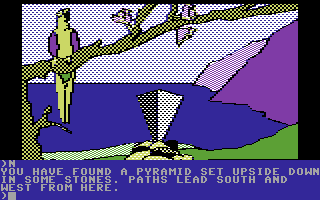 Death in the Caribbean (Commodore 64) screenshot: Upside down pyramid?