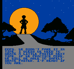 Rollerblade Racer (NES) screenshot: Message telling you to practice harder.
