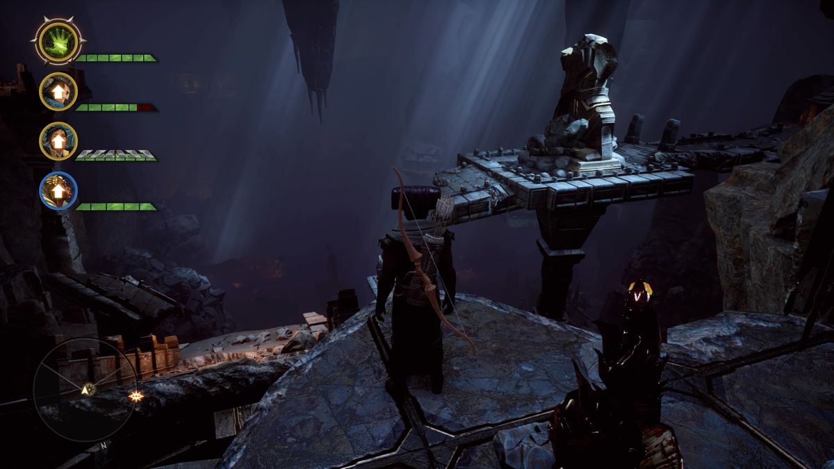 Dragon Age: Inquisition - The Descent (PlayStation 4) screenshot: Certain passages become available for traversal after you build bridges through missions on your strategy table