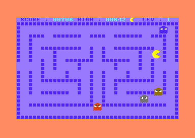 Spriteman 64 (Commodore 64) screenshot: Eaten all the dots in the maze