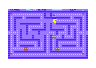 Spriteman 64 (Commodore 64) screenshot: One of the ghosts got to me
