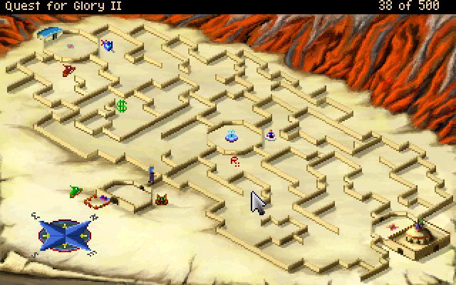 Quest for Glory II: Trial by Fire (Windows) screenshot: Newly bought map allowing quick transportation