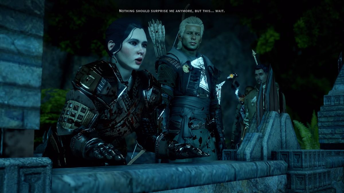 Dragon Age: Inquisition - The Descent (PlayStation 4) screenshot: Even Valta is surprised by new things that dwarven lore tried to hide