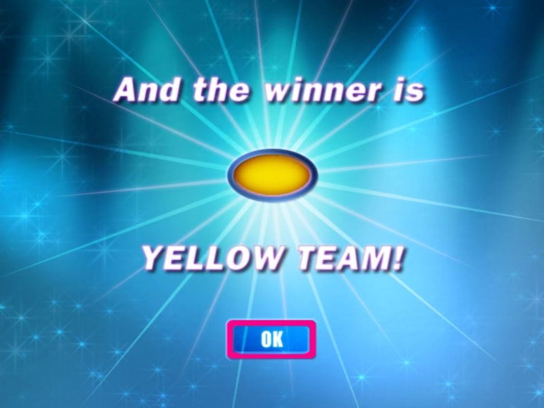 The Greatest TV Trivia Quiz (DVD Player) screenshot: Game over and the winner is announced<br>Neil Fox makes an appearance and congratulates the winners before giving the option of playing again