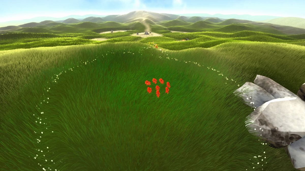 Flower (PlayStation 4) screenshot: Touching certain flowers will unlock new areas and new flowers to interact with