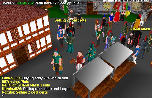 RuneScape (Windows) screenshot: Busy Town of Varrock