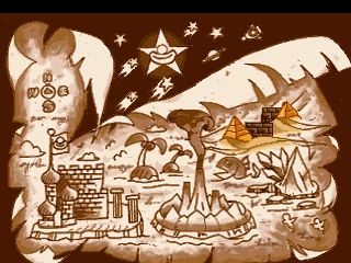 The Bombing Islands (PlayStation) screenshot: Map of the six worlds