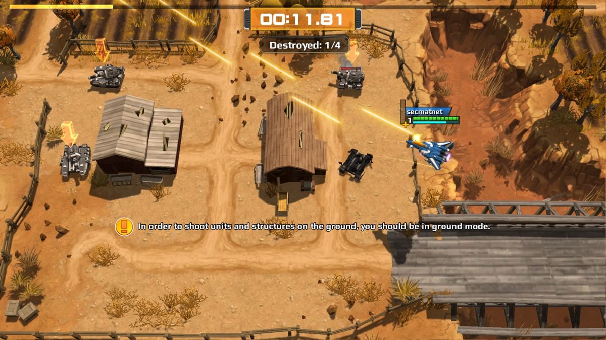 AirMech (PlayStation 4) screenshot: Ground units cannot be hit from the air