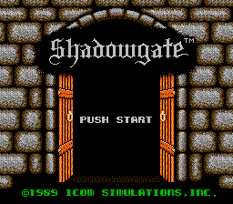 Shadowgate (NES) screenshot: Title