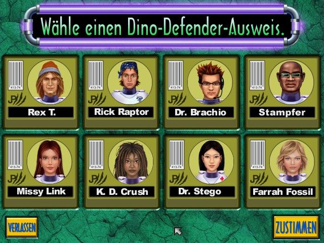 Jurassic Park III: Danger Zone! (Windows) screenshot: Choose your character