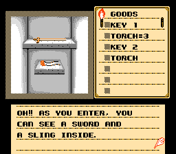 Shadowgate (NES) screenshot: Useful items