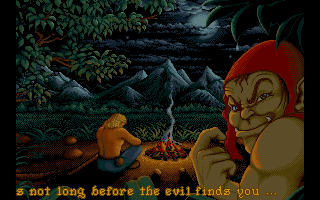 Wrath of the Demon (DOS) screenshot: Clear the horse stage and make camp, only to be attacked by orcs