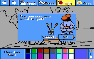 Electric Crayon 3.1: At the Zoo (DOS) screenshot: Are you ready to quit? (VGA 256)