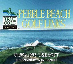 Pebble Beach Golf Links (SNES) screenshot: Title screen (European release)