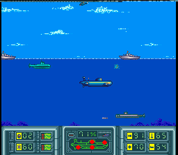The Hunt for Red October (SNES) screenshot: Soviets don't want to let you escape...